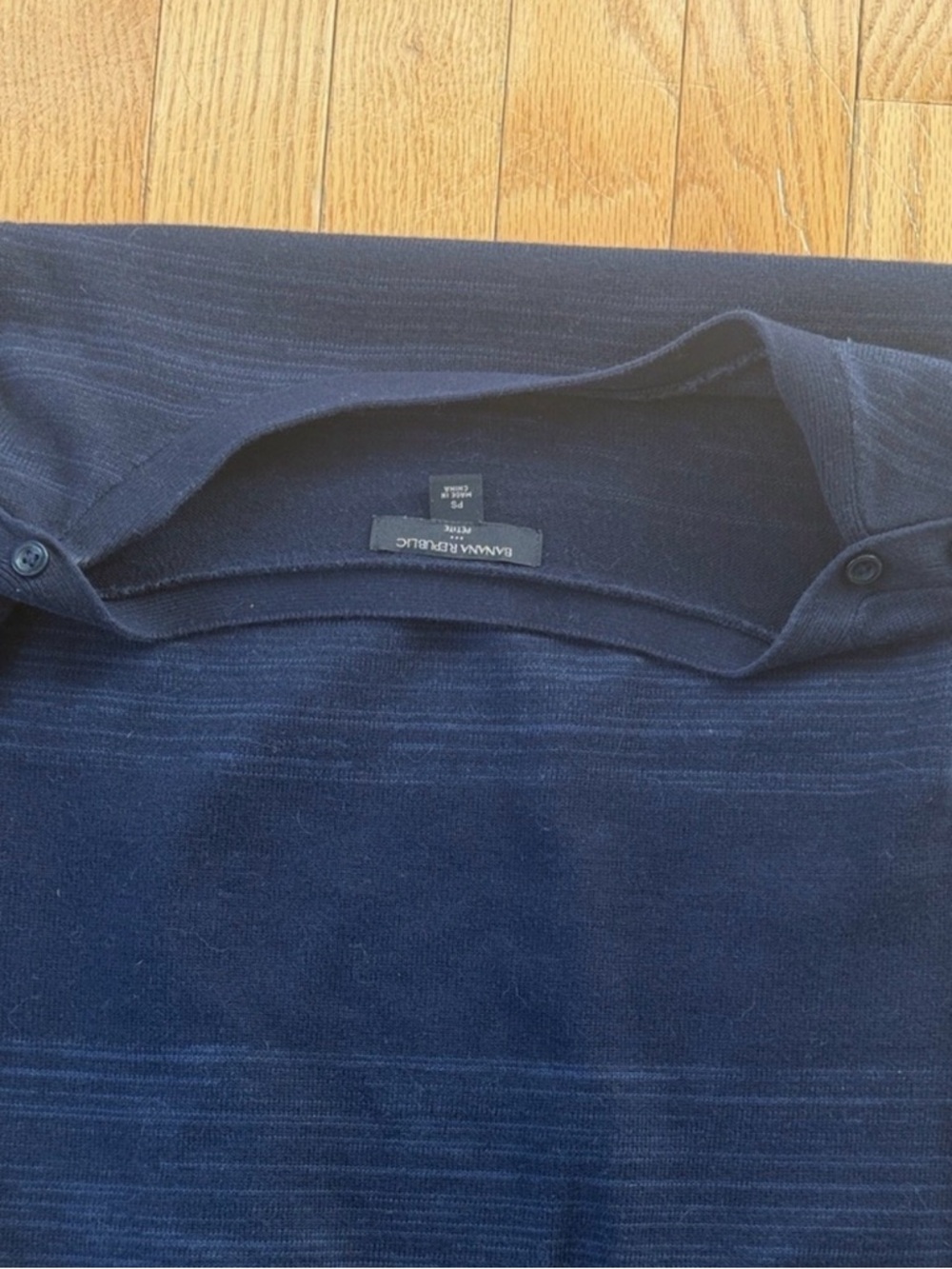 Banana Republic Navy Knit Sweater Petite Small 3/4 Sleeve Classic Work Top - Picture 5 of 6